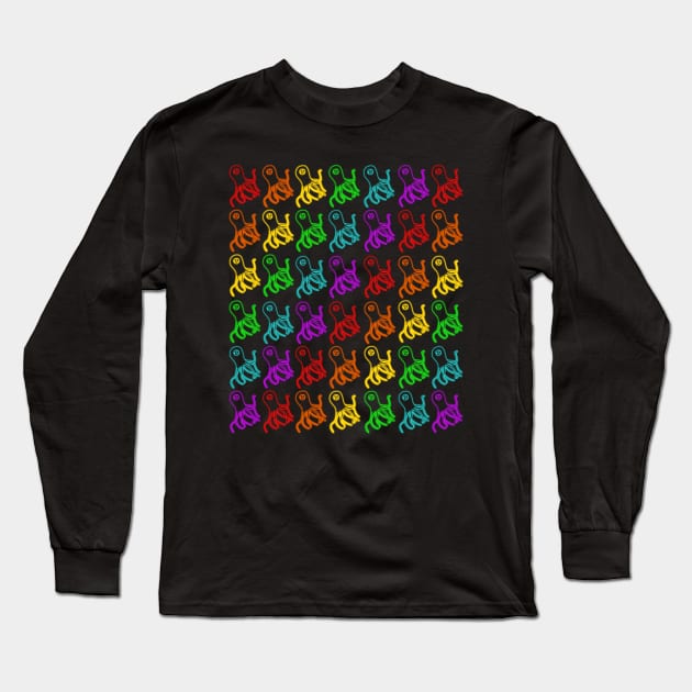 Neon Rainbow Cyclopus Long Sleeve T-Shirt by SpectreSparkC